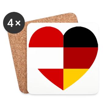 Austria Deutsches Herz - Coasters (set of 4) - white - Front