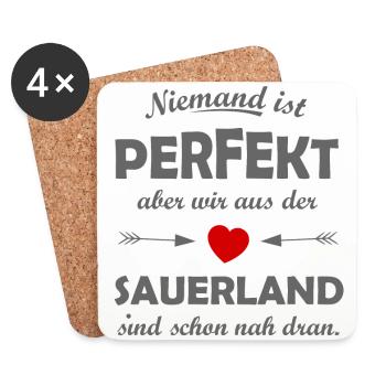 Le Sauerland en Allemagne - Dessous de verre (lot de 4) - blanc - Devant