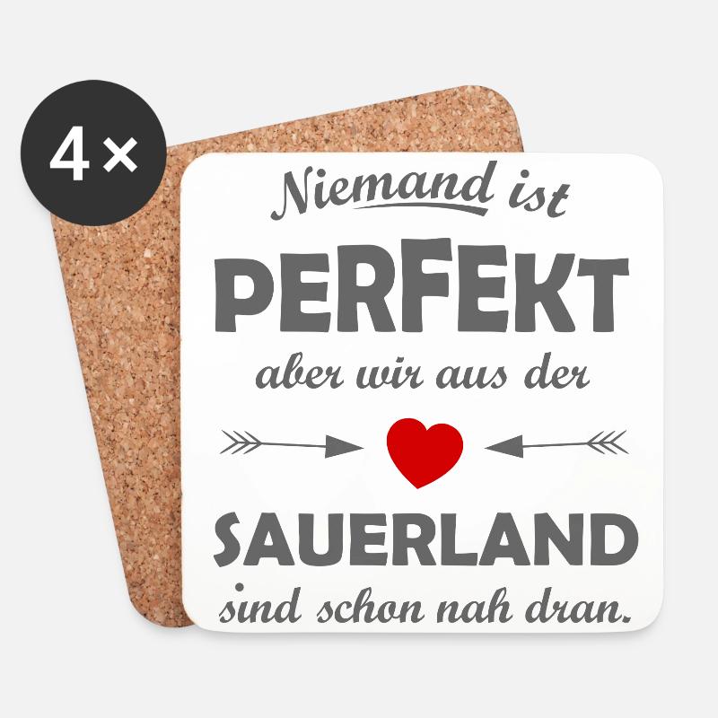 Das Sauerland in Deutschland - Untersetzer (4er-Set) - Weiß