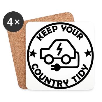 Environmental protection and electric cars - Coasters (set of 4) - white - Front