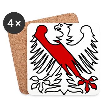 Der fränkische Adler - Untersetzer (4er-Set) - Weiß - Vorne