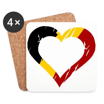 The Belgian heart - Coasters (set of 4) - white - Front