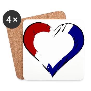 L’amour néerlandais - Dessous de verre (lot de 4) - blanc - Devant