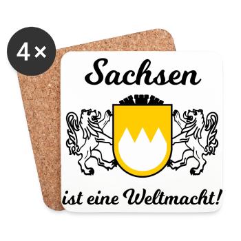 Les supporters de Saxe - Dessous de verre (lot de 4) - blanc - Devant