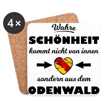 Schönheit aus dem Odenwald - Untersetzer (4er-Set) - Weiß - Vorne