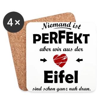 Perfekt aus der Eifel - Untersetzer (4er-Set) - Weiß - Vorne