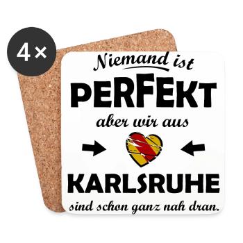 Les habitants de Bade de Karlsruhe - Dessous de verre (lot de 4) - blanc - Devant