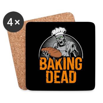 Zombie Bäcker - Untersetzer (4er-Set) - Weiß - Vorne