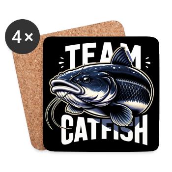 Wels Waller fischen Team Catfish - Untersetzer (4er-Set) - Weiß - Vorne