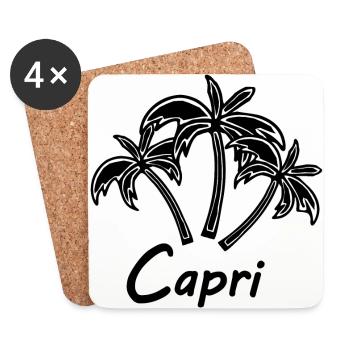 Les Italiens à Capri - Dessous de verre (lot de 4) - blanc - Devant
