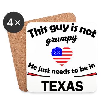 Fans des États-Unis et du Texas - Dessous de verre (lot de 4) - blanc - Devant