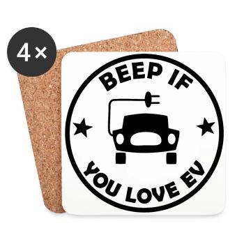 Die E Auto Fans - Untersetzer (4er-Set) - Weiß - Vorne