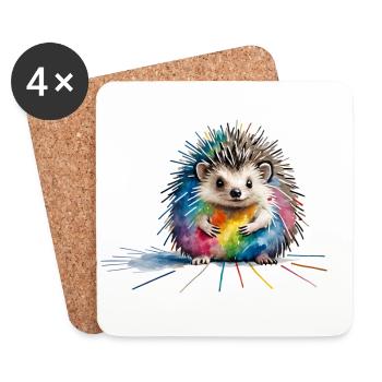 Igel - Untersetzer (4er-Set) - Weiß - Vorne