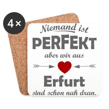 Perfekt aus Erfurt - Untersetzer (4er-Set) - Weiß - Vorne