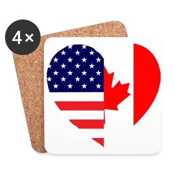 The Canadian-American friendship - Coasters (set of 4) - white - Front