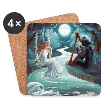 Mélodie au clair de lune - Dessous de verre (lot de 4) - blanc - Devant