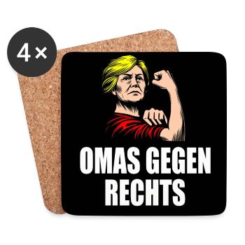 Omas gegen rechts - Untersetzer (4er-Set) - Weiß - Vorne