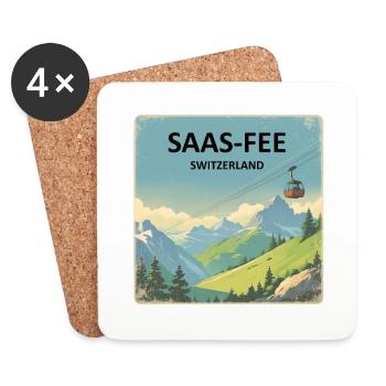 saas fee Switzerland - Coasters (set of 4) - white - Front