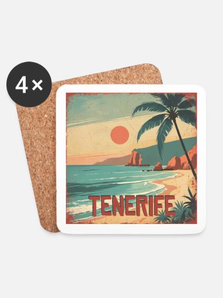 Tenerife Teneriffa - Untersetzer (4er-Set) - Weiß