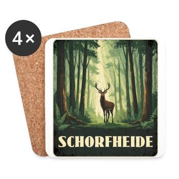 Schorfheide Hirsch Wald - Untersetzer (4er-Set) - Weiß - Vorne