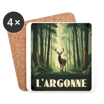 Argonnen Hirsch Wald - Untersetzer (4er-Set) - Weiß - Vorne