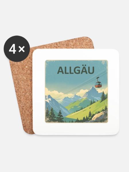 Allgäu Allgäu - Untersetzer (4er-Set) - Weiß