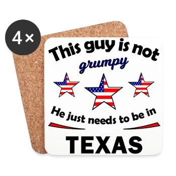 Chez vous au Texas, États-Unis - Dessous de verre (lot de 4) - blanc - Devant