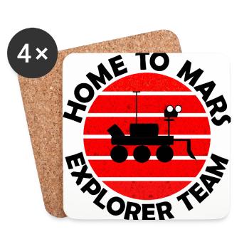L’équipe de recherche sur Mars - Dessous de verre (lot de 4) - blanc - Devant
