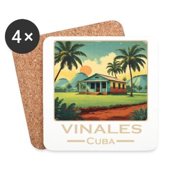 Vinales Cuba alternative retro - Coasters (set of 4) - white - Front