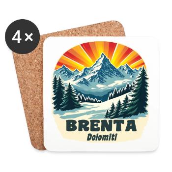 Brenta Dolomites - Dessous de verre (lot de 4) - blanc - Devant
