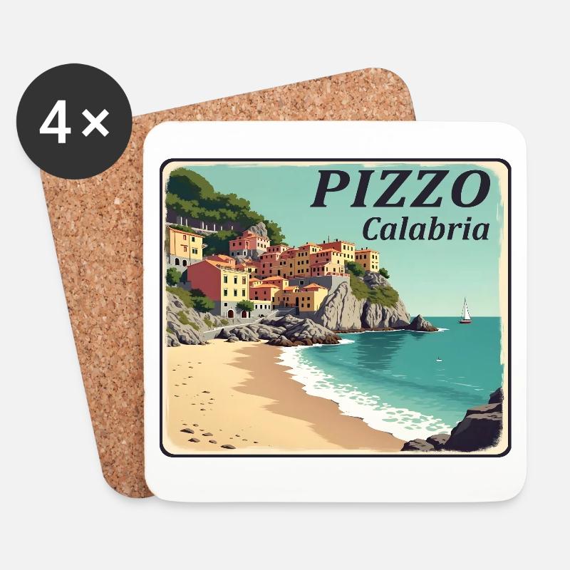 Pizzo Kalabrien - Untersetzer (4er-Set) - Weiß