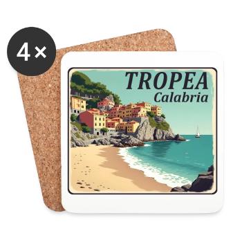 Tropea Calabria - Dessous de verre (lot de 4) - blanc - Devant
