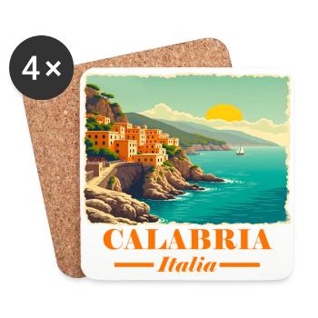 Calabria orange - Coasters (set of 4) - white - Front