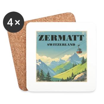 Zermatt - Dessous de verre (lot de 4) - blanc - Devant