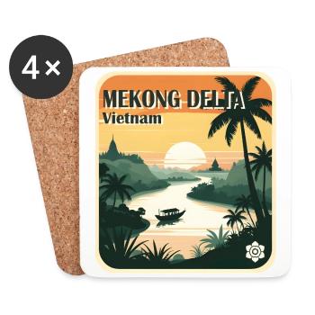 Mekong Delta - Untersetzer (4er-Set) - Weiß - Vorne