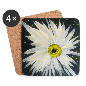 Edelweiss-black-white design - Coasters (set of 4) - white - Front