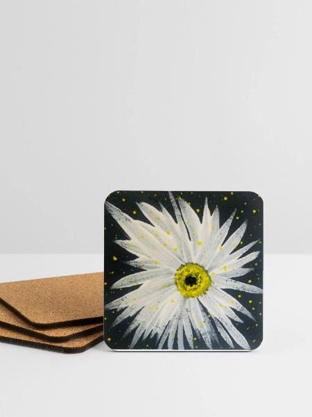 Edelweiss-black-white design - Coasters (set of 4) - white - Front