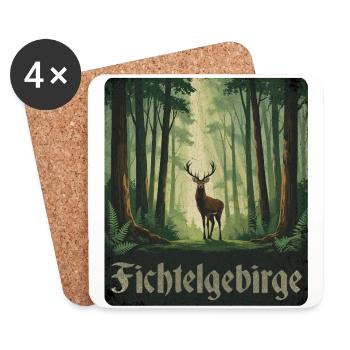 Montagnes Fichtel - Dessous de verre (lot de 4) - blanc - Devant