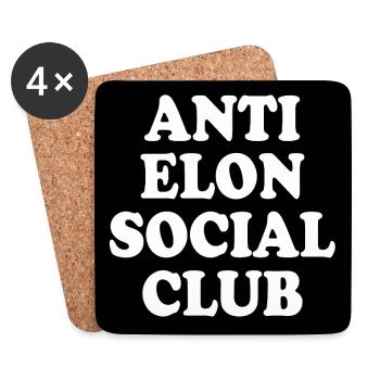 anti elon social club - Coasters (set of 4) - white - Front