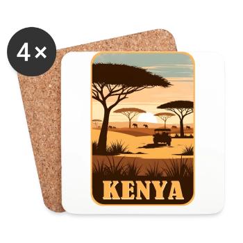 Kenia Afrika Safari - Untersetzer (4er-Set) - Weiß - Vorne
