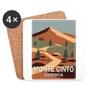 Monte Cinto Corsica - Untersetzer (4er-Set) - Weiß - Vorne