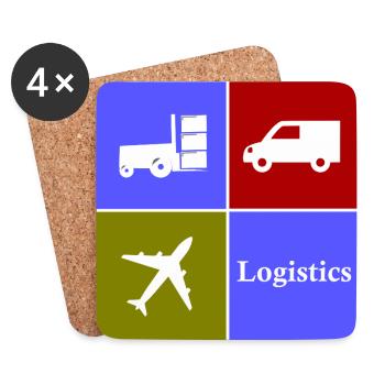 Die Logistik Symbole - Untersetzer (4er-Set) - Weiß - Vorne