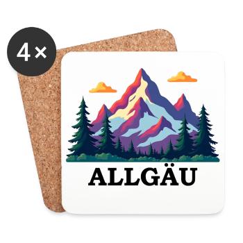 Allgäu bunt - Untersetzer (4er-Set) - Weiß - Vorne