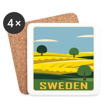 Schweden - Untersetzer (4er-Set) - Weiß - Vorne