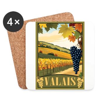 Valais Valais vineyard - Coasters (set of 4) - white - Front