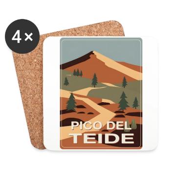 Pico del Teide Tenerife - Coasters (set of 4) - white - Front