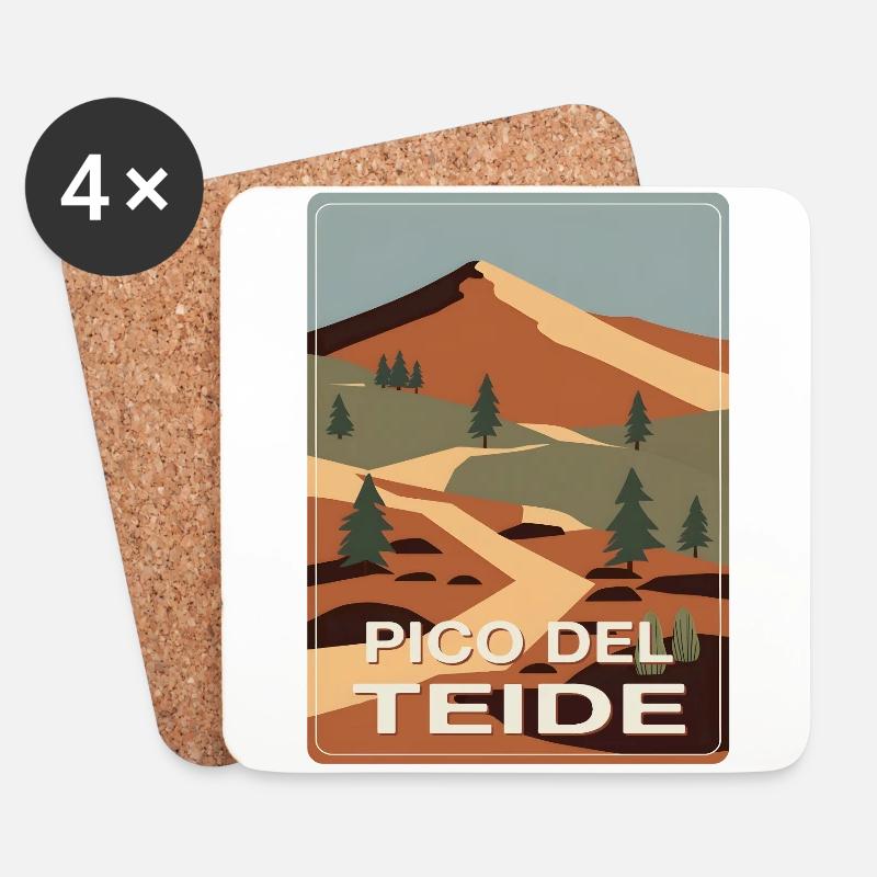 Pico del Teide Teneriffa - Untersetzer (4er-Set) - Weiß