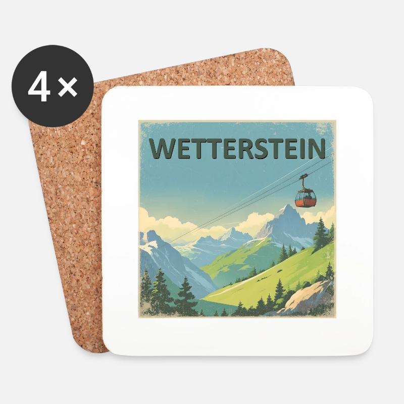 Wetterstein Österreich - Untersetzer (4er-Set) - Weiß