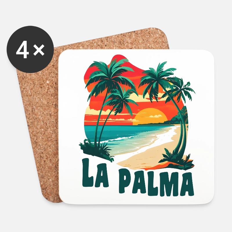 La Palma Kanaren - Untersetzer (4er-Set) - Weiß