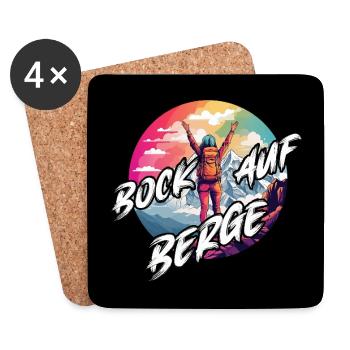 Bock auf Berge Bergwandern - Untersetzer (4er-Set) - Weiß - Vorne